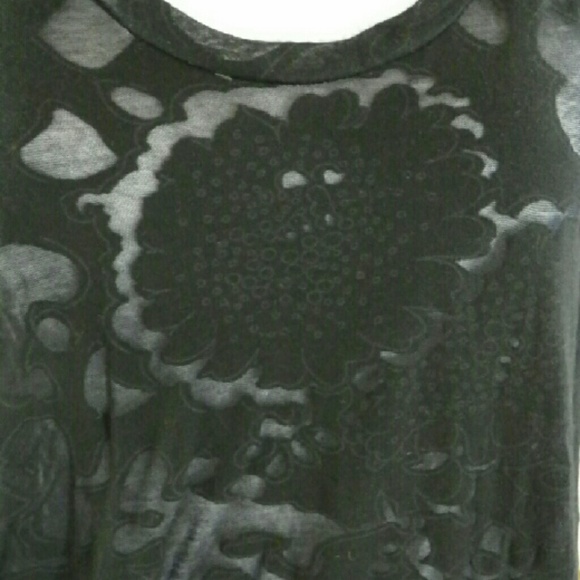 Gap tonal print burnout top black S - Picture 3 of 3